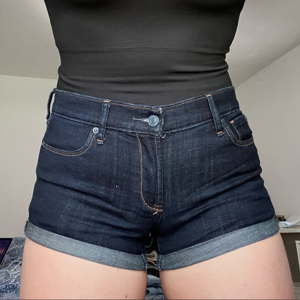 Mini dark jean shorts